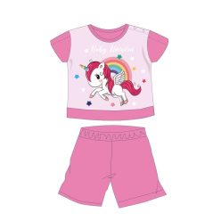   Pyjama d'été à manches courtes de bébé licorne - pyjama en jersey de coton - rose - 92