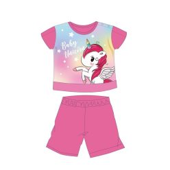   Pyjama d'été à manches courtes de bébé licorne - pyjama en jersey de coton - rose foncé - 86