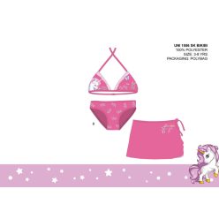   Ensemble maillot de bain licorne pour les filles - haut de bikini triangle avec jupe - rose - 116