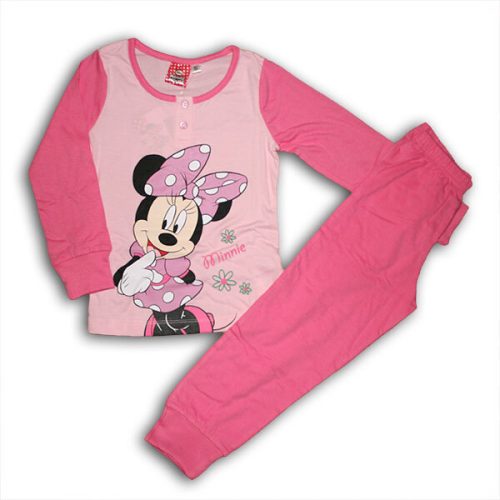 Pyjama enfant en coton à manches longues - Minnie Mouse - rose