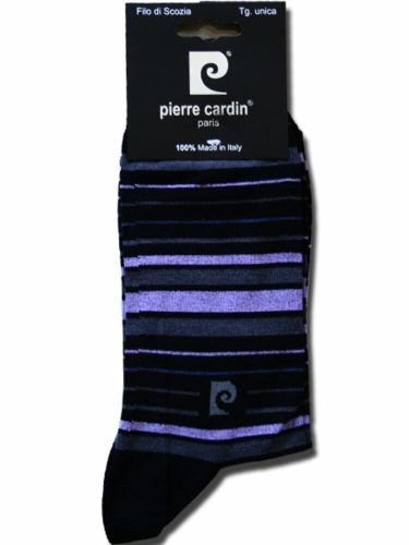 Chaussettes de costume en coton mercerisé pour homme - chaussettes de cheville en coton - 41-45 - à rayures - Pierre Cardin