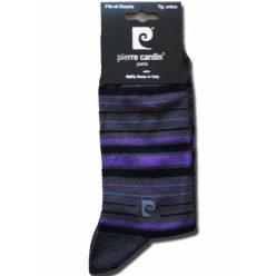   Chaussettes de costume en coton mercerisé pour homme - chaussettes de cheville en coton - 41-45 - à rayures - Pierre Cardin