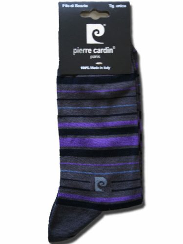 Chaussettes de costume en coton mercerisé pour homme - chaussettes de cheville en coton - 41-45 - à rayures - Pierre Cardin