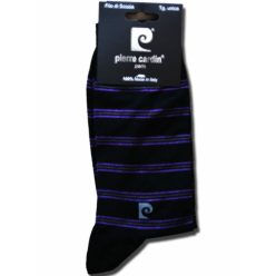   Chaussettes de costume en coton mercerisé pour homme - chaussettes de cheville en coton - 41-45 - à rayures - Pierre Cardin