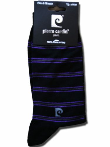 Chaussettes de costume en coton mercerisé pour homme - chaussettes de cheville en coton - 41-45 - à rayures - Pierre Cardin